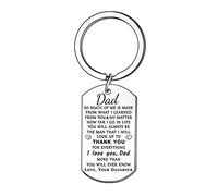 Porte-clés cadeau de fête des pères de la part de sa fille, cadeau de Thanksgiving, cadeau de remerciement pour papa, porte-clés d'anniversaire « I Love You Dad », Daughter, taille unique