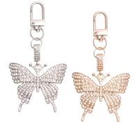 Porte-clés cadeau femmes porte-clés papillon, Cadeaux pour copines, meilleures amies, sœurs, mères, professeurs, or et argent