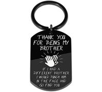 Porte-clés cadeau pour frère Big Little Brother Frères in Law de Sœur Drôle pour homme BFF meilleur ami cadeau d'anniversaire cadeau pour being my brother, Noir , M