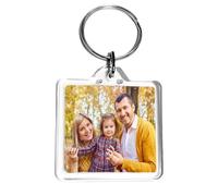 Porte-clés cadre photo en acrylique transparent | Créez votre propre porte-clés, pendentif central pour à assembler des porte-clés