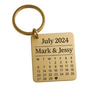 Porte-clés calendrier personnalisé Save The Date Pendentif Mariage Date Fiancé Petit ami Cadeau d'anniversaire Saint-Valentin