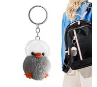 Porte-clés canard fuzzy - Porte-clés avec canard jaune - Peluche douce | Accessoire de sac à dos en fourrure pour homme ou femme, sac à dos, sac à main, sac à main, par