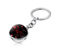 Porte-Clés Cancer Douze Constellations - Porte-Clés Créatif avec Signe Astrologique, Bijoux avec Symbole De Lion, Étoiles Noires, Cabochon Double Face, Dôme en Verre, Pendentif Zodiaque