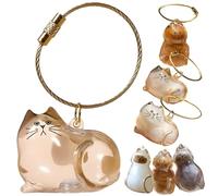 Porte-clés capsule commémorative en poils de chat - Transparent pour ranger la fourrure et la moustache, bouteille souvenir portable en forme de chat, cadeau de souvenir pour les amoureux des chats