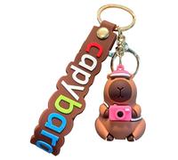 Porte-clés Capybara en forme de Capybara - 6,6 cm - Breloque de sac portable - Porte-clés en forme d'animal mignon pour clés de voiture et de maison, E, Refer to description