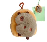 Porte-clés Capybara en Peluche - Pochette pour pièces de Monnaie, Support de Pendentif en Peluche Douce, Organisateur enpeluche Mignon avec Rangement à Fermeture éclair | Mini Sac à Main Capybara