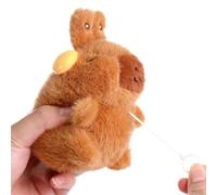 Porte-clés Capybara mignon - Mini jouet en peluche avec corde à tirer, accessoire en peluche | Petit porte-clés pour à dos, portefeuille, à main, voyage, école, fête, anniversaire, ad