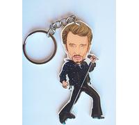 Porte-clés caricature Johnny Hallyday