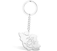 Porte-Clés Carte De L'iran Avec Colombe De Paix/Embrasse/Drapeau Couleur Cz En Acier Inoxydable Pendentif Patriotique Iranien Bijoux Persans (argent 7)