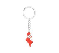 Porte-Clés Carte Drapeau De La Tunisie, Porte-Clés Souvenir Tendance De L'Amitié, Bijoux Patriotiques, Décoration De Sac De Clé De Voiture, Porte-Clés De Carte Pour Hommes Et Femmes, B