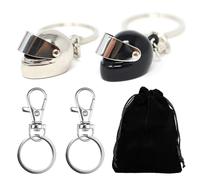 Porte-clés casque de moto cadeau pour homme - Lot de 4 idées cadeaux porte-clés pour motocyclistes Accessoires de locomotive CoolGadget pour homme femme en anniversaire (2 casques réguliers 2)