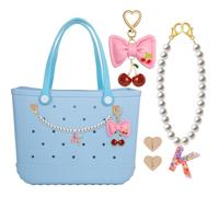 Porte-clés cerise à utiliser pour sac fourre-tout Bogg - Breloque lettre pour femme - Chaîne pour sac à main, rose, m, K