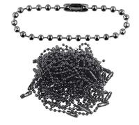 Porte-clés chaîne à billes, 300 pièces, chaînes de perles faire soi-même, porte-clés coloré en argent for la fabrication bijoux, accessoires pendentif(Black)