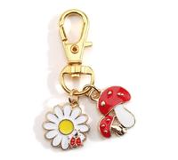 Porte-Clés Champignon Rouge, Pendentif Marguerite, Design Créatif Et Accessoire De Mode, Cadeaux Pour Femmes, Porte-Clés Pour Elle, Amies, Sœur, Cadeaux D'anniversaire Uniques, Breloque De Sac (2)