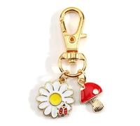 Porte-Clés Champignon Rouge, Pendentif Marguerite, Design Créatif Et Accessoire De Mode, Cadeaux Pour Femmes, Porte-Clés Pour Elle, Amies, Sœur, Cadeaux D'anniversaire Uniques, Breloque De Sac (1)
