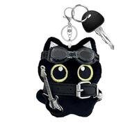 Porte-clés Charm Cat, breloque animal en peluche, décoration douce de 4,7 pouces avec construction douce, cadeau élégant pour un design classique, accessoire en peluche amusant, ornement portable pour