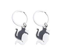 Porte-Clés Chat 2 Pièces, Jolis Charmes De Chat Noir Et Blanc, Porte-Clés en Métal, Charmes De Sac Créatifs, Porte-Clés Intéressants, Cadeaux pour Couples