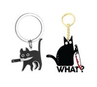 Porte-Clés Chat 2 Pièces, Porte-Clés Créatifs, Porte-Clés en Métal Mignon, Porte-Clés Amusants, Porte-Clés Décoratifs