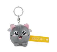 Porte-clés chat « ange gardien » jaune 5 cm