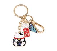 Porte-clés Chat Chanceux, Porte-clés de Voiture Style Japonais, Porte-clés Porte-Bonheur Banderole Carpe, Pendentif de Sac de Voiture Cartoon, Bleu - b, S