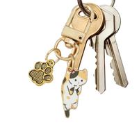Porte-clés Chat De Dessin Animé - Porte-clés Et Adorable Pour Chat | Chat Chaton Animaux Charme Pendentifs | Porte-clés Lovely Kitty | Porte-clés Esthétique Chaton De Dessin Animé Drôle, Penden