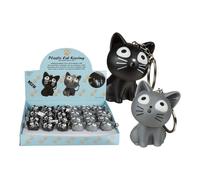 Porte clés Chat en plastique avec son d'animaux et LED, OTB (envoie couleur aléatoire noir ou gris)