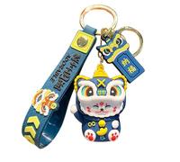 Porte-clés chat mignon en silicone, pendentif de dessin animé chat de poche, jeu d'anime, porte-clés mignon de , sacs cadeaux créatifs du Nouvel An, porte-clés de pour , Blue