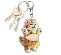 Porte-Clés Chat Mignon - Pendentif Ornemental Motif Chat en Acrylique avec Ventre à Presser - Breloque pour Sac Tote Bag Femme - pour Filles Femmes Enseignant Étudiants Vacances Anniversaire