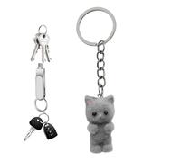 Porte-clés chat mignon - Porte-clés chat - Porte-clés pour femme - Nouveau porte-clés pour chat créatif pour téléphone portable, portefeuille, clés de voiture, sac à main, seize if grey, verwijzen