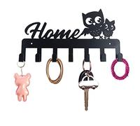 Porte-clés Chat Mural, Porte-clés avec Hibou Vintage en métal | Sweet Home Hibou Famille Porte-clés avec 7 Crochets pour Mur, entrée, Couloir, Bureau, Porte