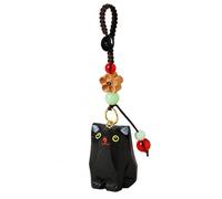 Porte-clés chat noir - Cadeau porte-bonheur - Sac à breloques