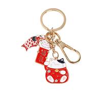 Porte-clés chat porte-bonheur, porte-clés de voiture de style japonais, porte-clés porte-bonheur banderole carpe, pendentif de sac de voiture de dessin animé, Rouge-b, S