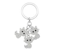Porte-Clés Chat, Porte Strass de Sac pour Femme | Cadeaux de Porte rgentés Élégants avec Trois Pendentifs Félins Éblouissants pour Amatrices de Chats