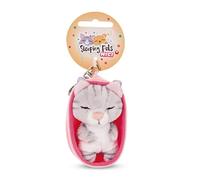 Porte - clés Chat Sleeping Pets aux à Rayures Grises 8cm