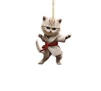 Porte-clés chaton de Judo de dessin animé, pendentif de chats en acrylique 2D, d ' anniversaire pour et adultes, porte-clés de chaton de fête de chats