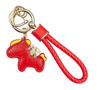 Porte-clés cheval -19 cm Décorations du Nouvel An chinois | Ornement en peluche de cheval | Porte-clés en cuir | Ornement de portefeuille de valise de sac de voiture, cadeau de voyage pour les adolesc