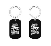 Porte-clés « Cheval comme si tu l'avais vol頻 pour homme et femme, porte-clés en métal double face, adapté aux portefeuilles, accessoires pour clés de voiture