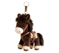 Porte-clés cheval doux - Souvenir de décoration en peluche, jetons équins veloutés à adorer, symboles de fortune fantaisistes, bibelots animaux primaires avec textures douces, pendentifs en tissu pour