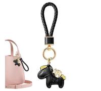 Porte-clés cheval en cuir, pendentif année du cheval, 19 x 5 cm, breloque portefeuille en cuir durable, ornement de sac à main avec design élégant, porte-clés pour , adolescents, adultes, sac à