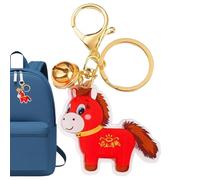 Porte-clés cheval, Nouvel An lunaire à collectionner 2026 | Porte-clés traditionnel en forme de cheval 2D - pour adolescents, adultes, femmes, école, voyage, voyage, sac à bandoulière fourre-tout