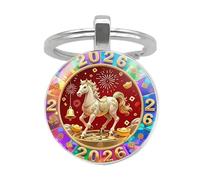 Porte-clés cheval - Ornements de collection 2026 - Porte-clés en forme d'animal de l'année du cheval - Pour anniversaire, remise de diplôme, vacances, voyage, a, Refer to description