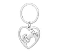 Porte-Clés Cheval - Porte-Cléf Cœur et Charme de Sac pour Femmes, Pendentifs en Acier Inoxydable avec Design de Cavalier, Cadeaux de Porte-Clé Mignons pour Amatrices de Chevaux
