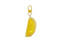 Porte-clés chic imitation fruit orange citron pour femme, accessoires de mode décoration pour sac à dos, sac à main, jaune, 1.0*1.0*1.0