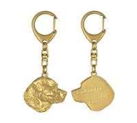 Labrador Retriever Porte-clés Doré En Chaîne En Boîte Cadeau, À La Main