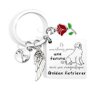Porte-clés Chien Teckel/Golden Retriever/Bulldog Français/Cocker/Berger Australien Chiot, Charm pour Sac, pour Vous ou Cadeau pour Femme, Amie, Maman, Tante, Grand-mère, Amoureux des Chiens