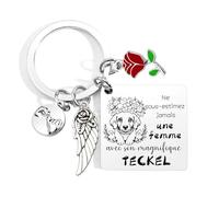 Porte-clés Chien Teckel/Golden Retriever/Bulldog Français/Cocker/Berger Australien Chiot, Charm pour Sac, pour Vous ou Cadeau pour Femme, Amie, Maman, Tante, Grand-mère, Amoureux des Chiens