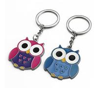 Porte-CléS Chouette CréAtif Porte-CléS Hibou DéCor Chouette Sac Porte CléS Porte-CléS Hibou Dessin Animé,AdaptéAux Couples,Amis,Ami Intime,Meilleurs Amis,Membres La Famille(Bleu Et Rouge)