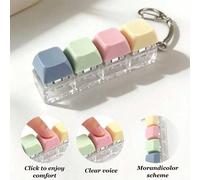 Porte-clés clavier anti-stress - peut soulager efficacement le stress, équipé de couleurs macaron vives. C'est un cadeau pour les amis et une fête. Clavier anti-stress + pendentif, clavier noir à quat