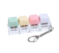Porte-clés clavier avec lumières RVB 4 boutons tactiles pour la maison, le bureau, les voyages, PC, 8 x 3 cm, design portable (avec lumière blanche, rose, jaune, vert)