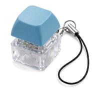 Porte-clés Clavier Touche de Clavier Mécanique Unique Jouet de Décompression DIY Bouton Anti-Stress Jouet Fidget pour Adultes Cadeau Relaxant Tue-Temps (Bleu Clair)